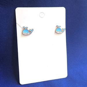 🛍 Blue Whale Stud Earrings.